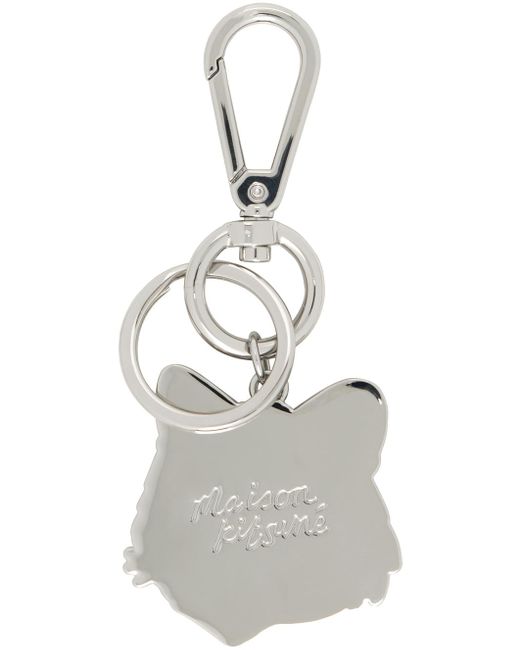 Maison Kitsuné White Bold Fox Head Keychain