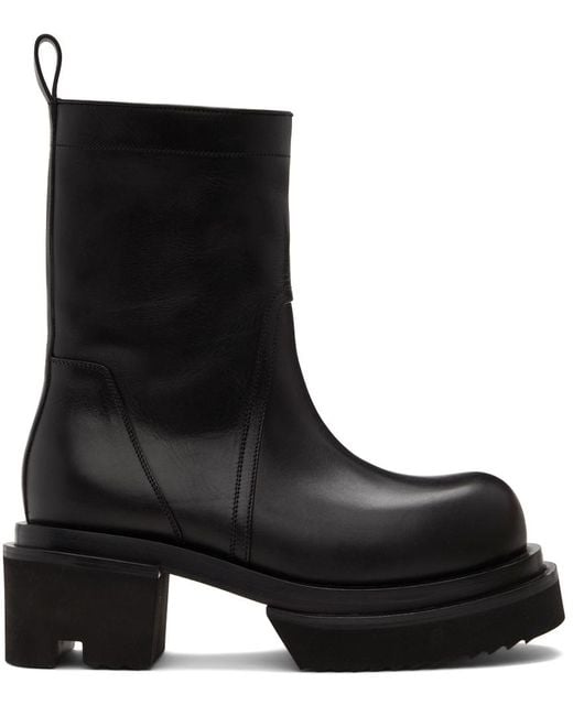 Rick Owens Leather Bogun Boots in Black for Men | Lyst