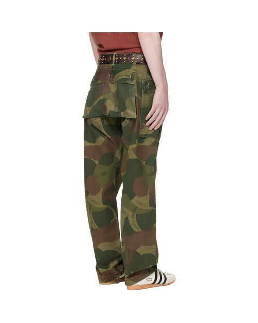 RRL Green Camo Poplin Field Cargo Pants for men