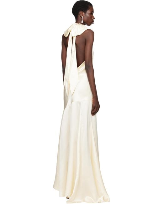 Simone Rocha Black Ssense Exclusive Bridal Capsule Silk Satin Bow Maxi Dress