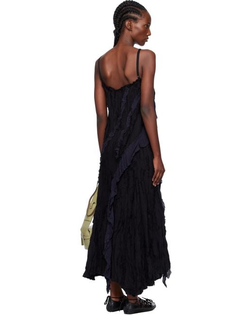 OPEN YY Black Ruffle Maxi Dress