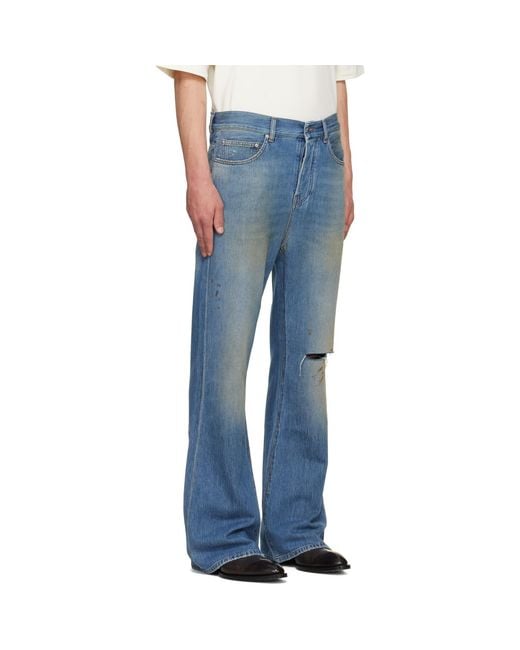 Amiri Blue Slash Bootcut Jeans for men