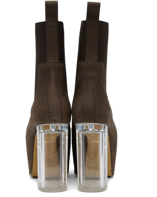 Rick Owens Brown Grilled Chelsea Boots for men