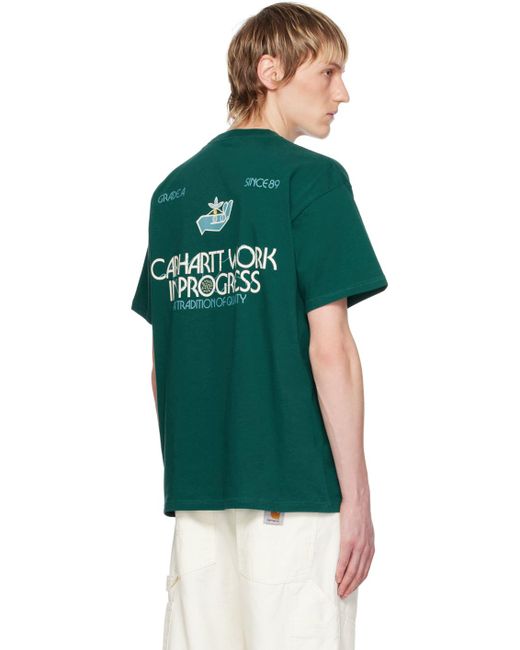 T-shirt vert à logo soil Carhartt pour homme en coloris Green