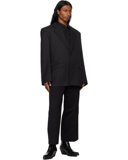 Louis-Gabriel Nouchi Black Single-Breasted Oversized Blazer for men