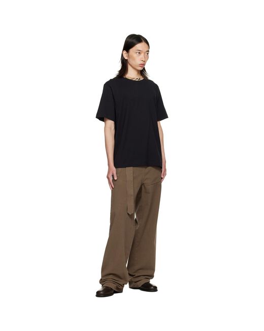 Burberry Black Check Trim Cotton T-shirt for men