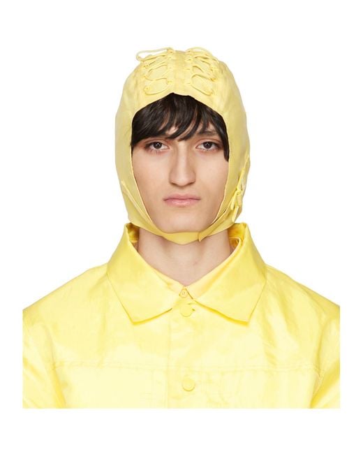 KANGHYUK Yellow Airbag Structured Hat for men