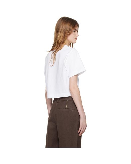 Off-White c/o Virgil Abloh White Big Logo Bookish Crop T-Shirt