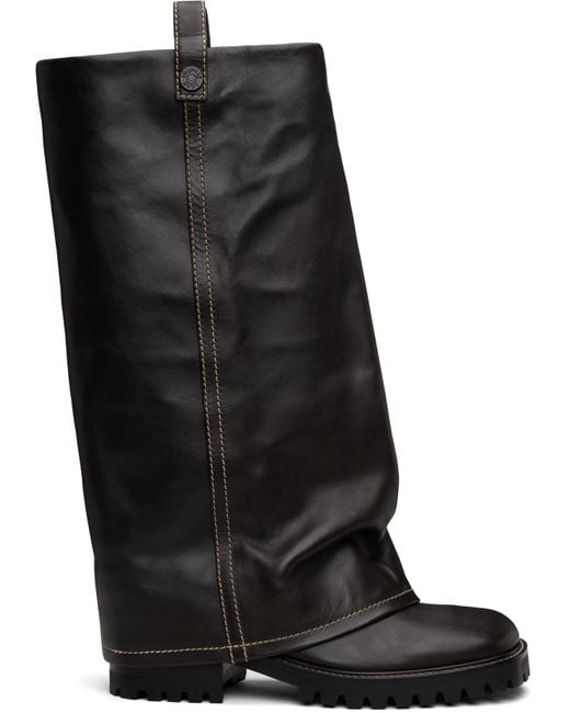 Acne Black Leather Boots for men