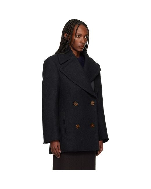 Lanvin Black Wool Peacoat
