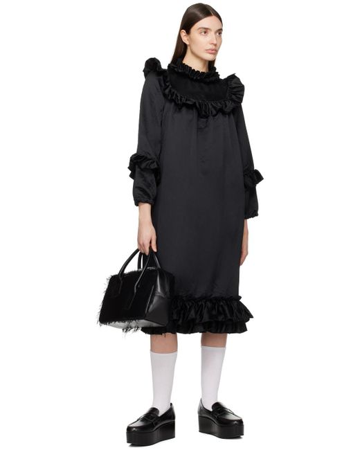 Comme des Garçons Black Ruffled Midi Dress