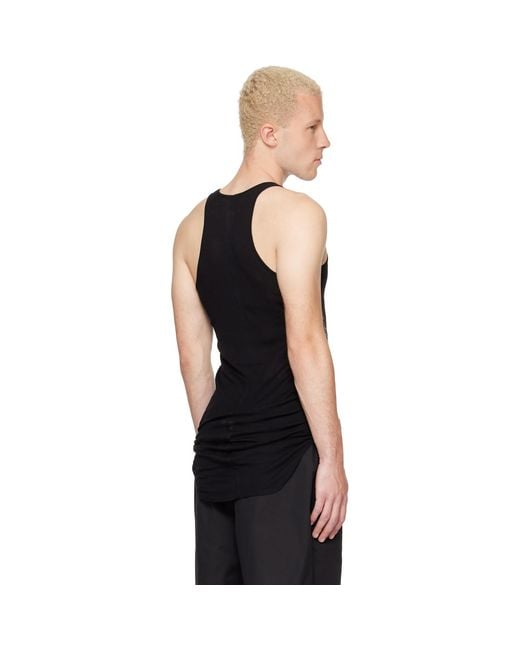 Rick Owens Black Tower Basic Rib Tank Top for men