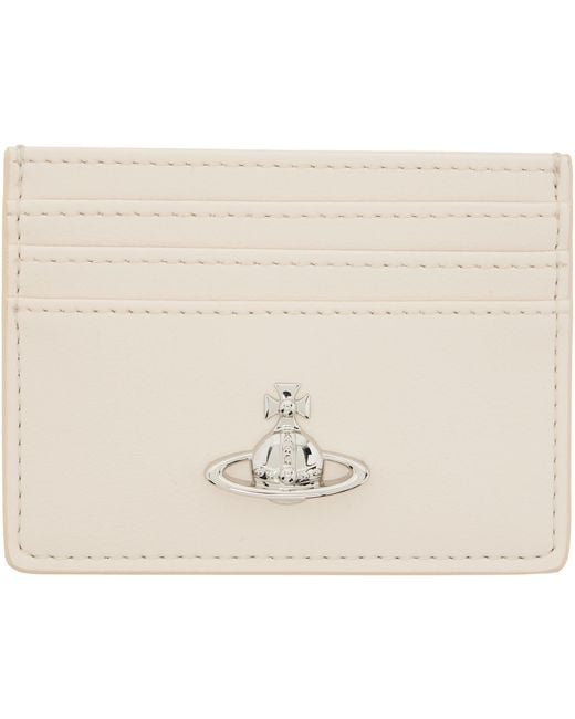 Vivienne Westwood Natural Off- Flat Card Holder for men