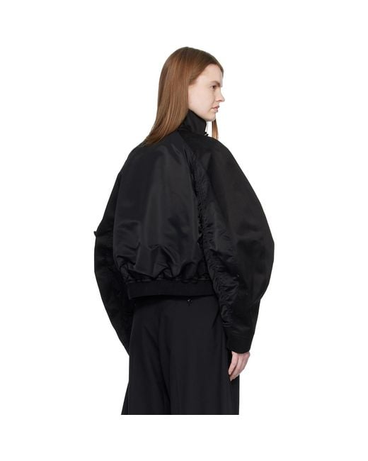 Sacai Black Cotton Chino & Nylon Twill Bomber Jacket