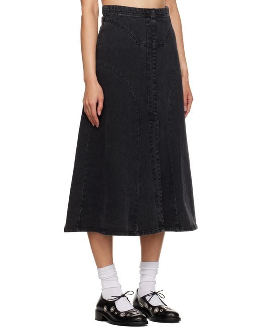 Sea Black Cornelia Denim Midi Skirt