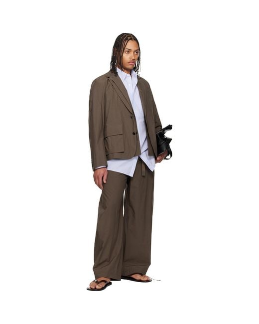 Sacai Black Khaki Cotton Typewriter Blazer for men