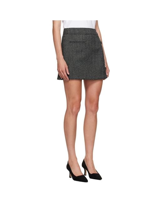 Courreges Black Zipped Caviar Miniskirt