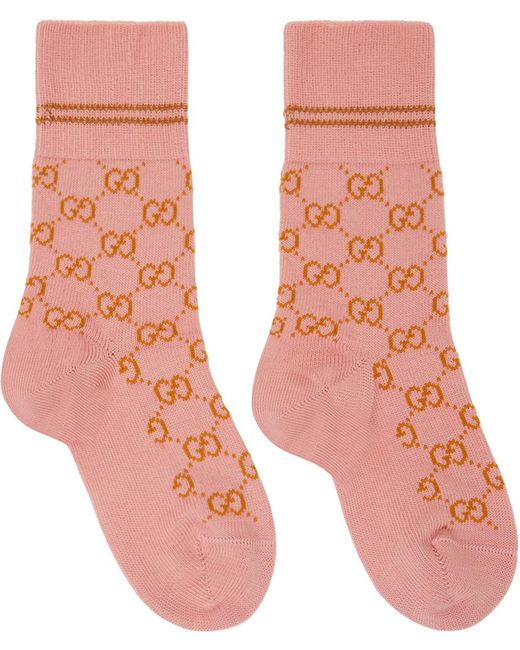 Gucci Pink GG Cotton Blend Socks