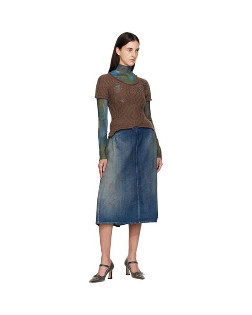 ANDERSSON BELL Blue Cap Sleeve Sweater Layered T-Shirt