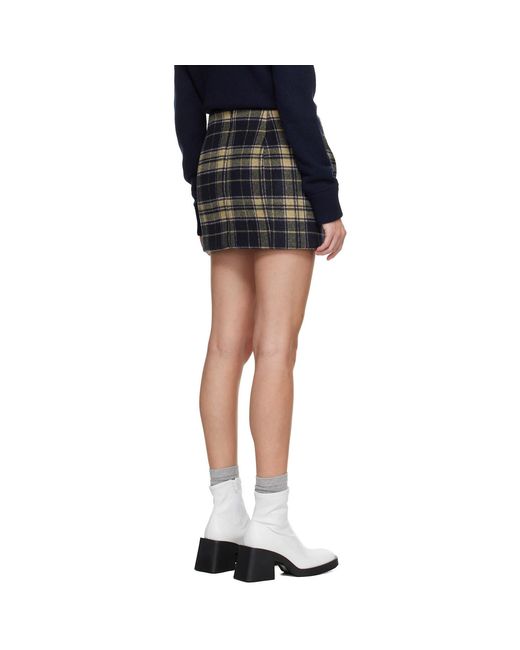 Duran Lantink Black Padded Tartan Miniskirt