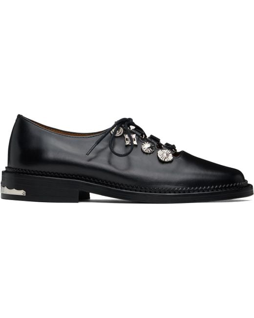Toga Virilis Black Hard Leather Derbys for men