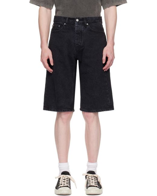 Hope Black Loose-fit Denim Shorts for men