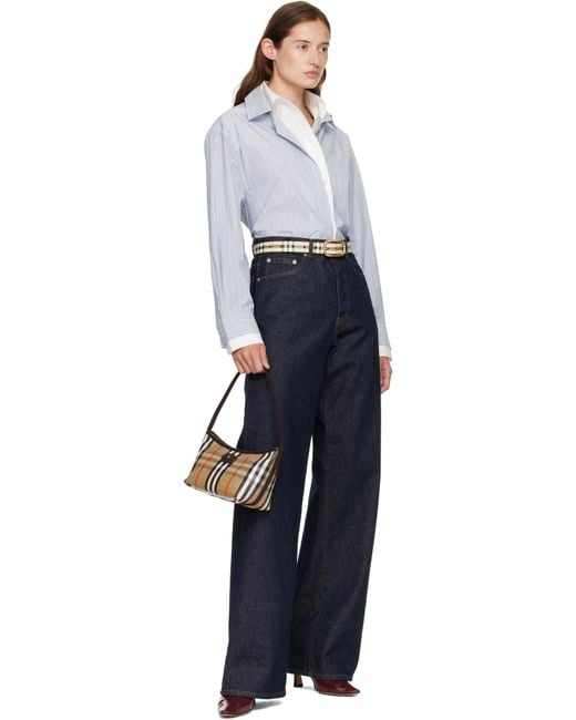 Burberry ベージュ ミニ Highlands ショルダーバッグ Metallic