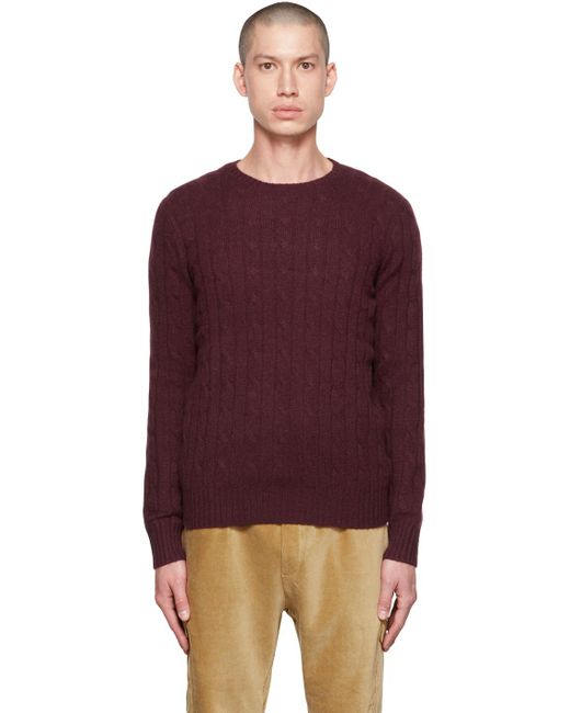 Polo Ralph Lauren Cashmere Burgundy 'the Iconic' Sweater in Purple for ...