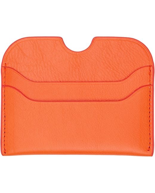Acne Orange Logo Stamp Card Holder for men
