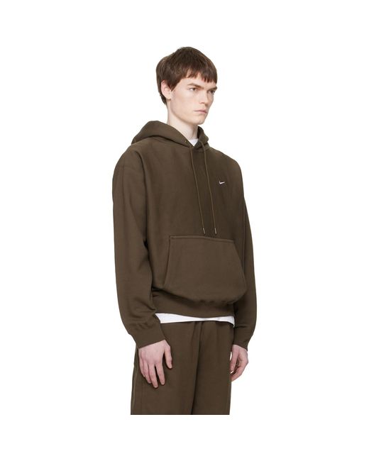 Nike Brown Khaki Solo Swoosh Pullover Hoodie for men