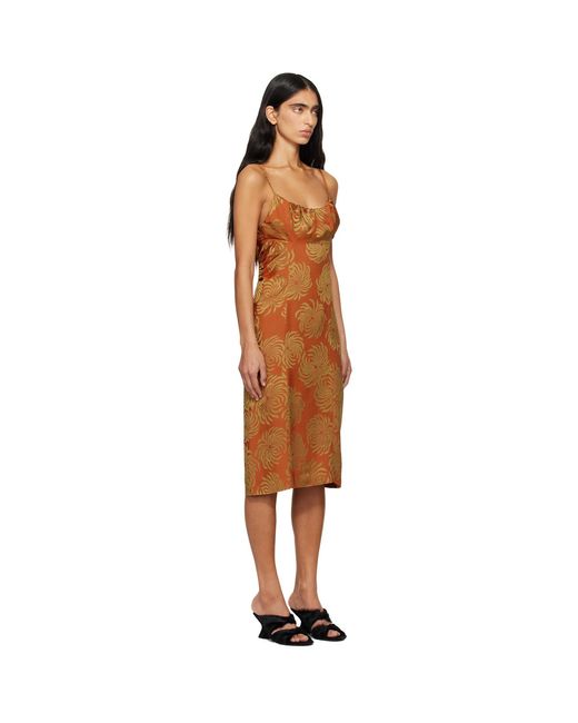 Dries Van Noten Black Jacquard Slip Midi Dress