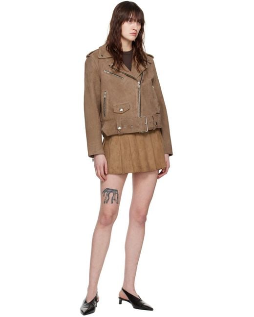 Stand Studio Brown Tan Icon Suede Jacket