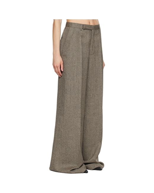 Rick Owens Brown Tower Wide Tailored Trousers