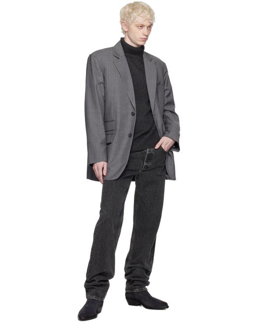 Helmut Lang Black Gray Oversized Blazer for men