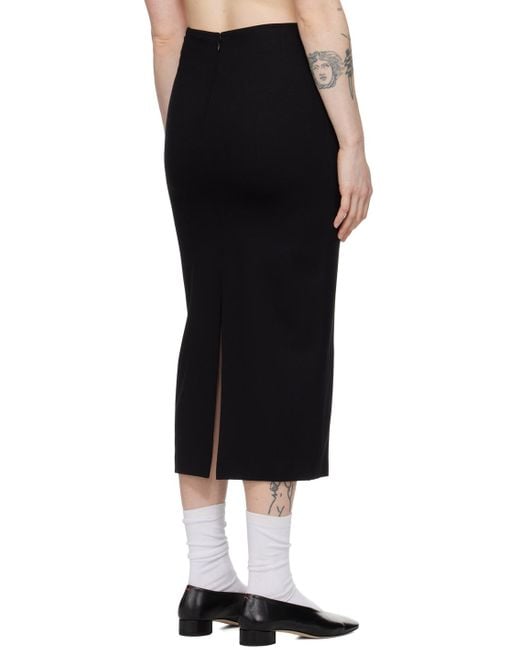 Filippa K Black Heavy Midi Skirt
