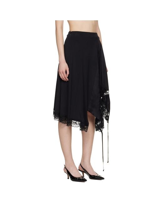 Vetements Black Reworked Lingerie Midi Skirt