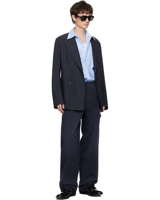 Maison Margiela Blue Wool Blazer for men
