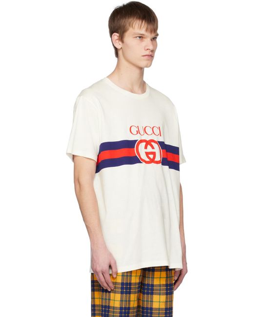 メンズ Gucci インターロッキングg コットンtシャツ White