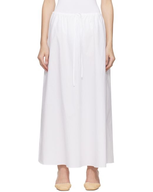 Matteau White Drawcord Maxi Skirt