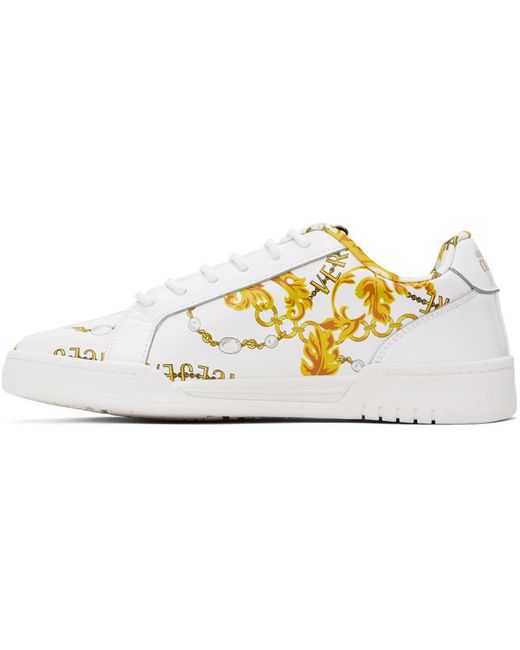 Versace Black White & Gold Brooklyn Sneakers for men