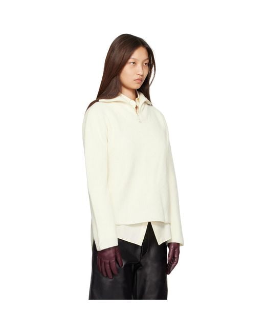 Mackage Natural Off- Gladys Knit Half-Zip Pullover Sweater