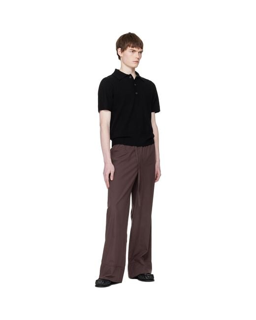 Entire studios Black Short Sleeve Knit Polo for men
