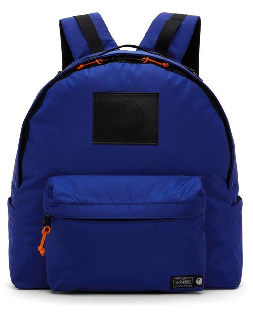 A Bathing Ape Blue Porter Edition Backpack for men