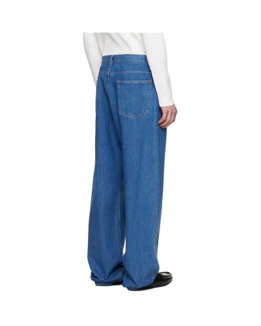 Jil Sander Blue Faded Jeans for men