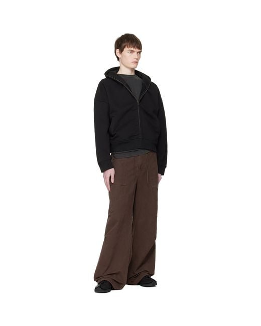 Entire studios Black Eternal Zip Hoodie for men