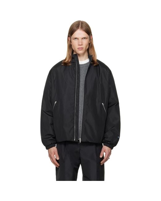 Jil Sander Black Taffeta Padded Blouson Jacket for men