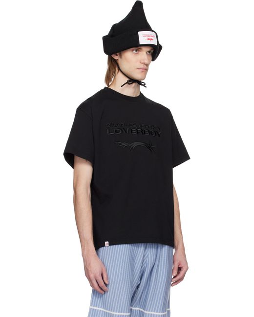 メンズ Charles Jeffrey ブラック ロゴ Tシャツ Black