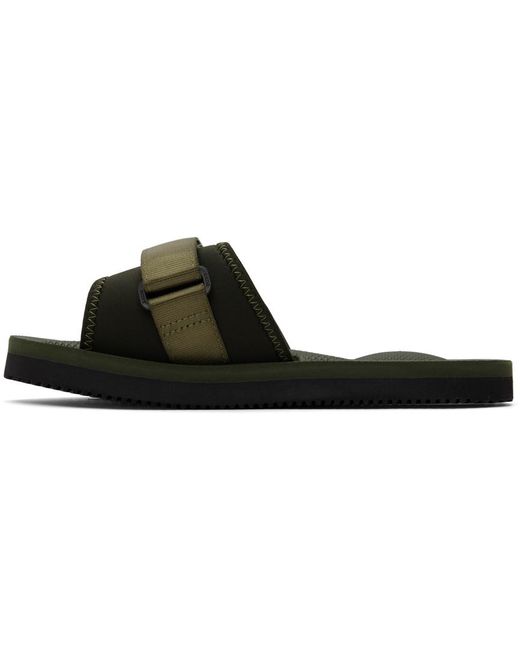 Suicoke Black Khaki Padri Sandals