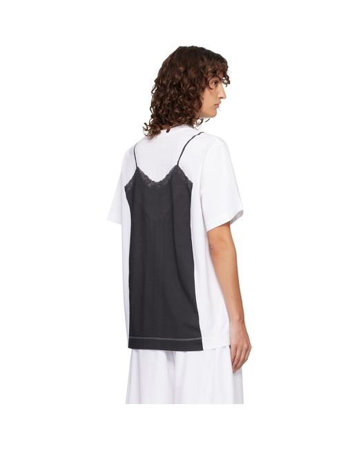 Simone Rocha Black Bow Sash Slip Dress Trompe L'Oeil T-Shirt