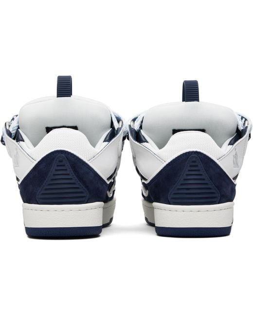 Baskets Curb Blanc Et Bleu Marine En Cuir Lanvin pour homme en coloris Black